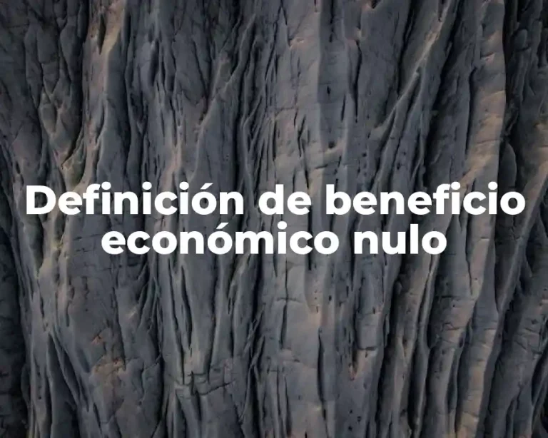 Definición de beneficio económico nulo