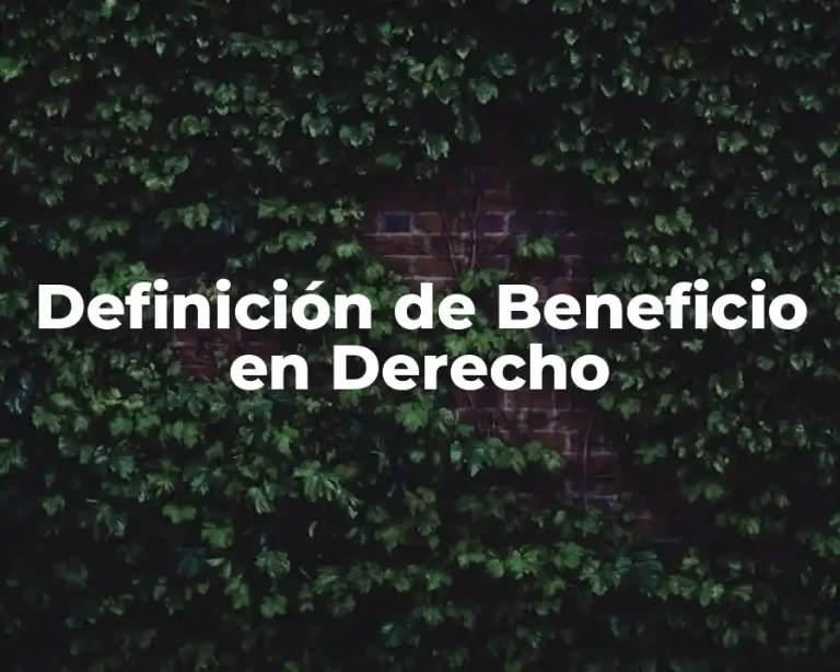 Definición de Beneficio en Derecho