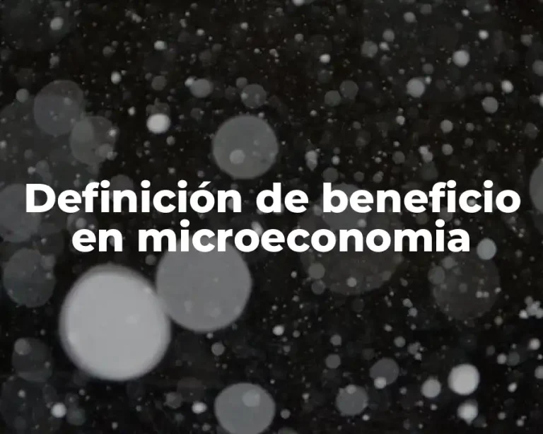 Definición de beneficio en microeconomia