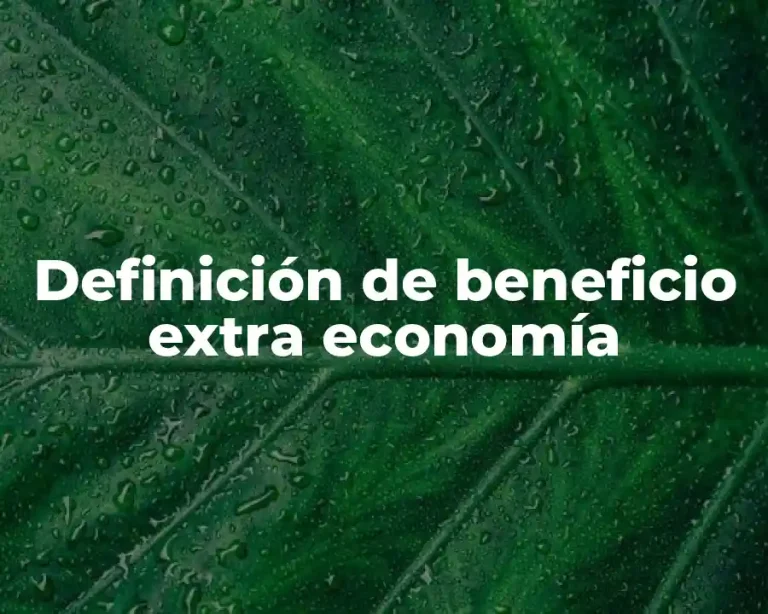 Definición de beneficio extra economía