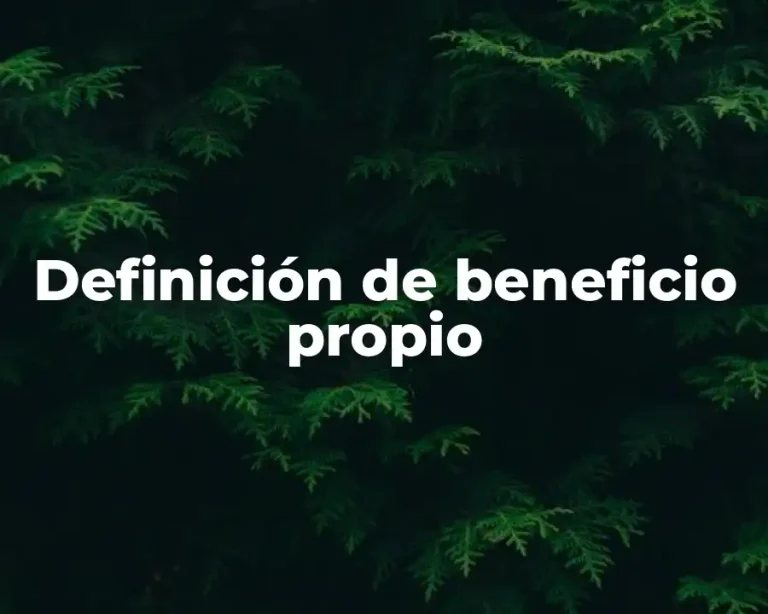 Definición de beneficio propio