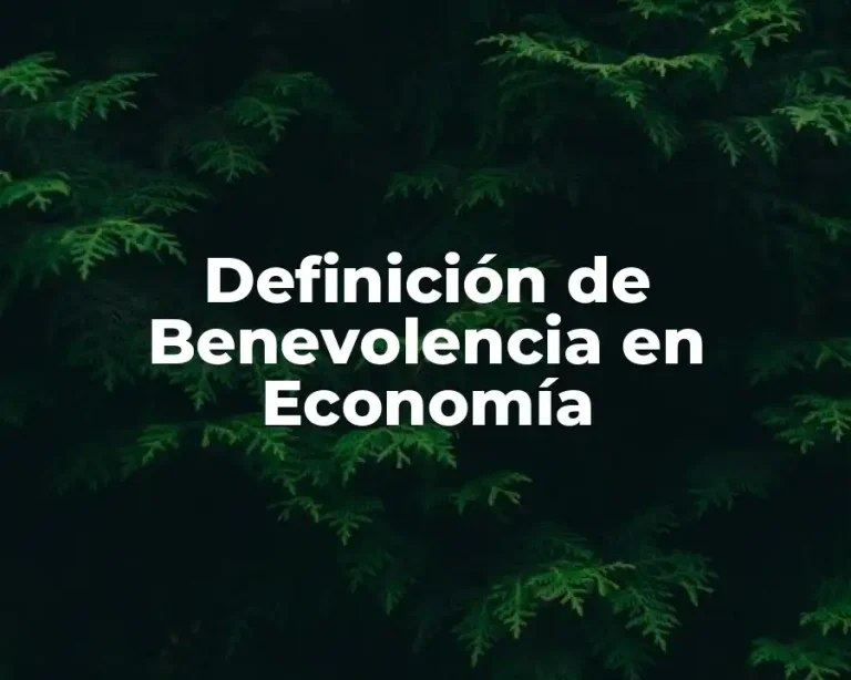 Definición de Benevolencia en Economía