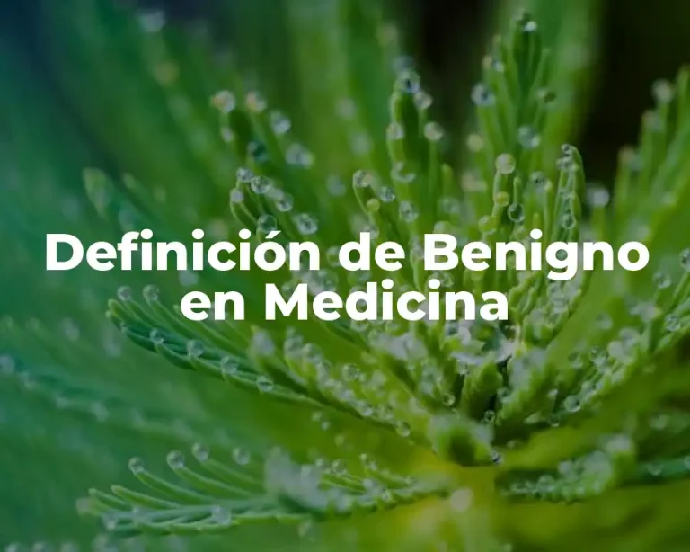 Definición de Benigno en Medicina