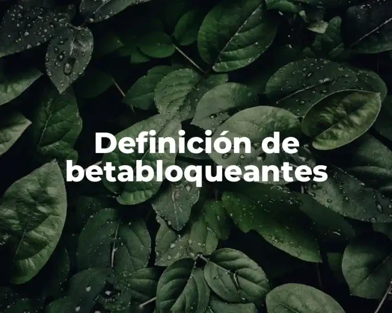 Definición de betabloqueantes