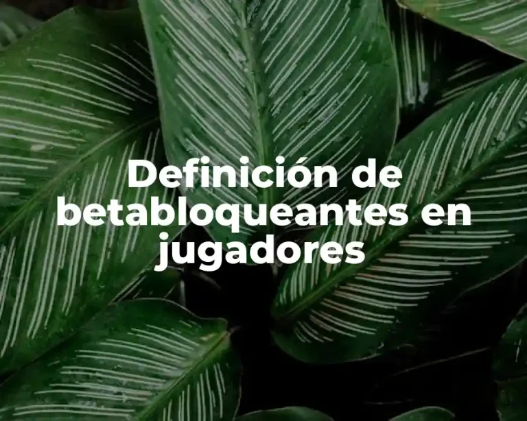 Definición de betabloqueantes en jugadores