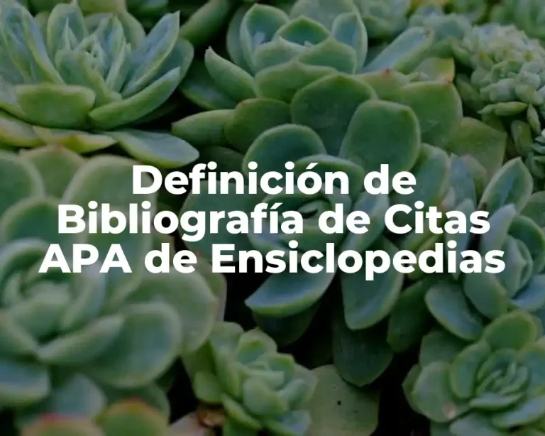 Definición de Bibliografía de Citas APA de Ensiclopedias