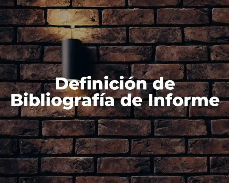 Definición de Bibliografía de Informe