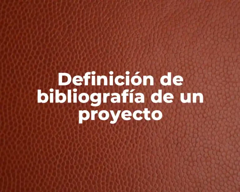 Definición de bibliografía de un proyecto