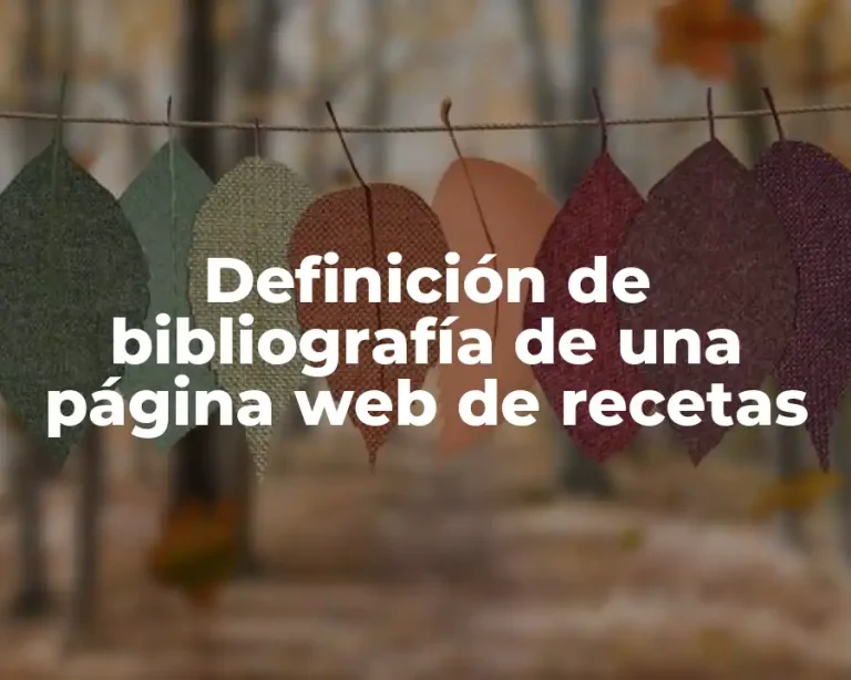 Definición de bibliografía de una página web de recetas