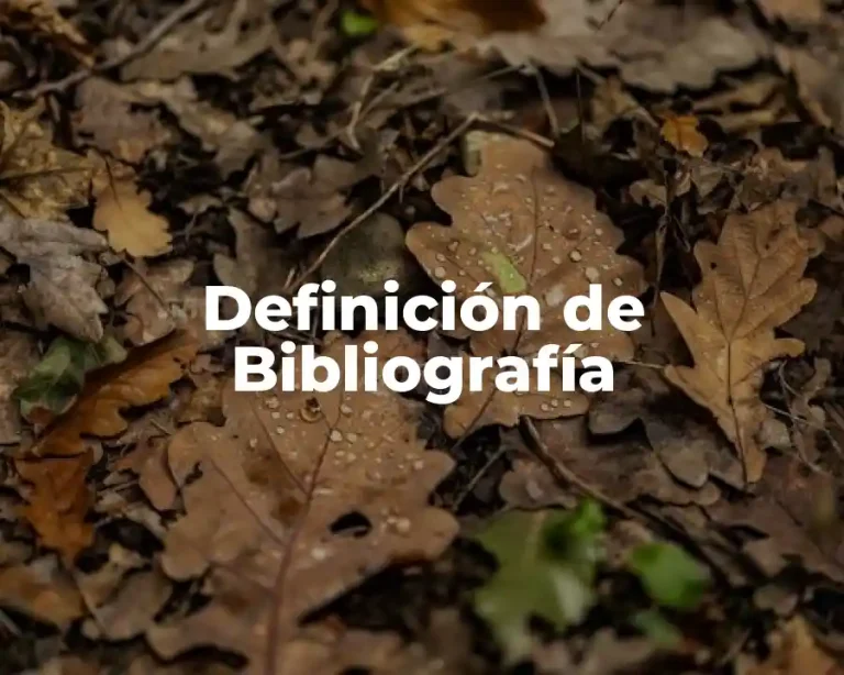 Definición de Bibliografía