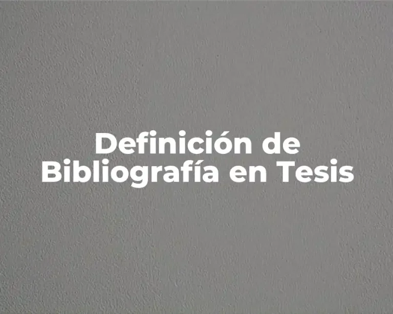 Definición de Bibliografía en Tesis