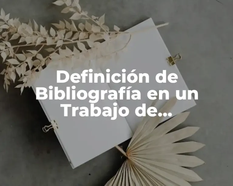 Definición de Bibliografía en un Trabajo de Investigación