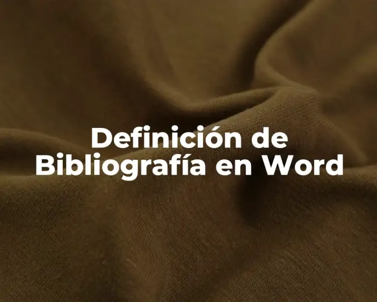 Definición de Bibliografía en Word