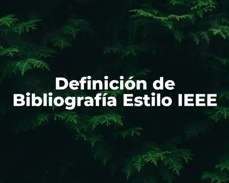 Definición de Bibliografía Estilo IEEE