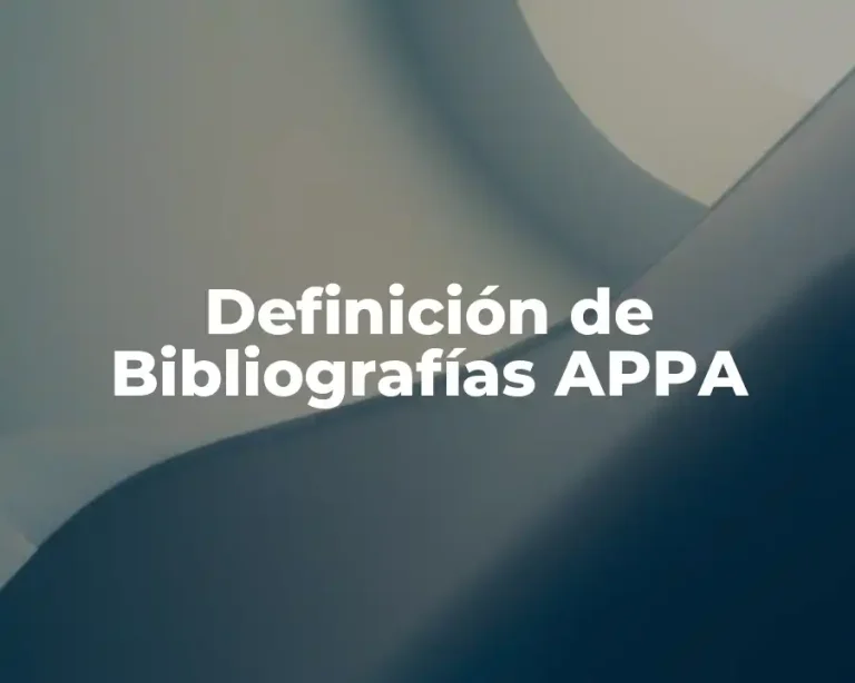 Definición de Bibliografías APPA