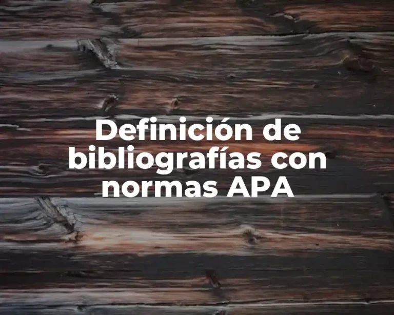 Definición de bibliografías con normas APA