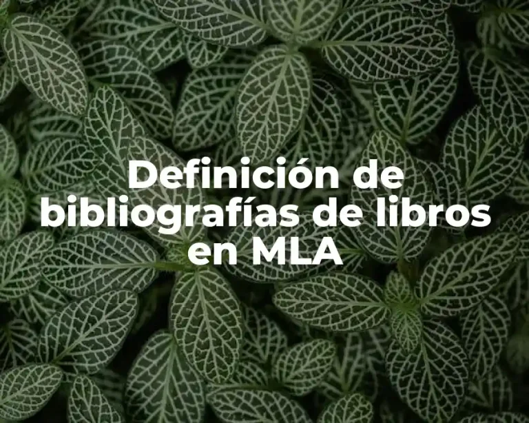 Definición de bibliografías de libros en MLA