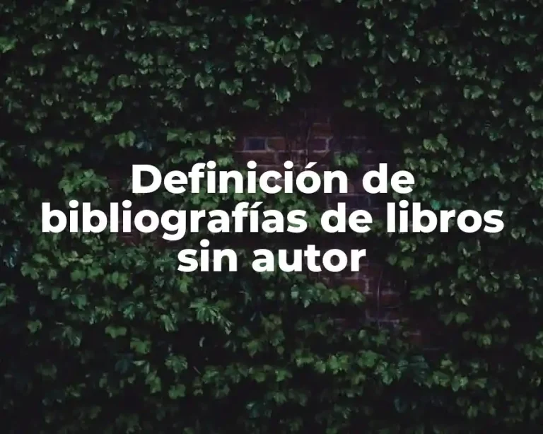 Definición de bibliografías de libros sin autor