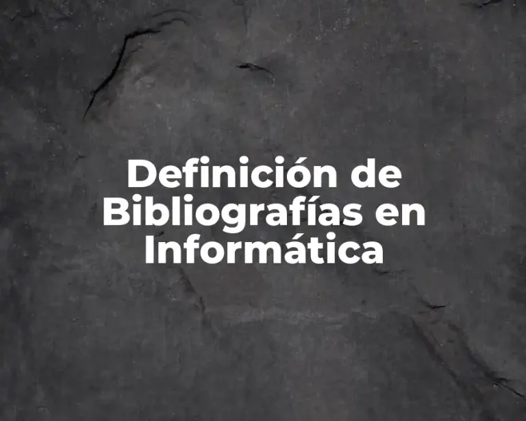 Definición de Bibliografías en Informática
