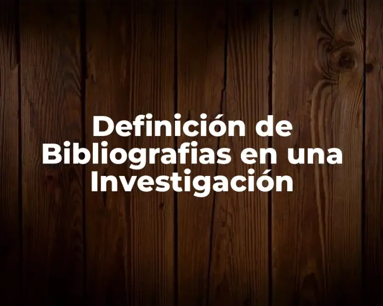 Definición de Bibliografias en una Investigación