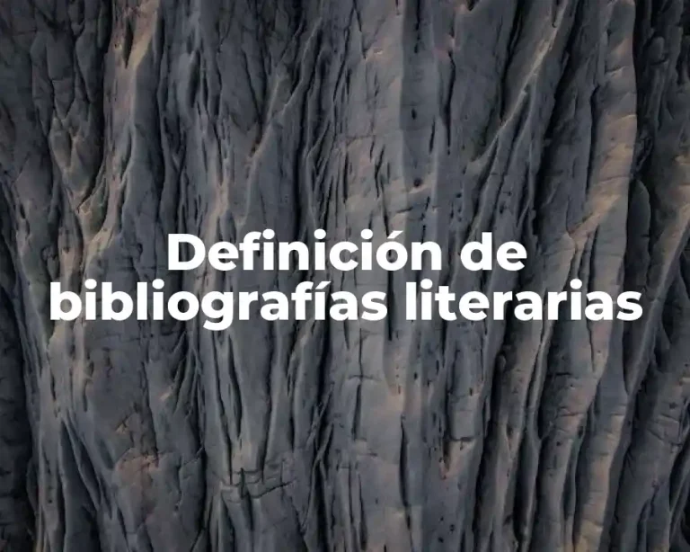 Definición de bibliografías literarias