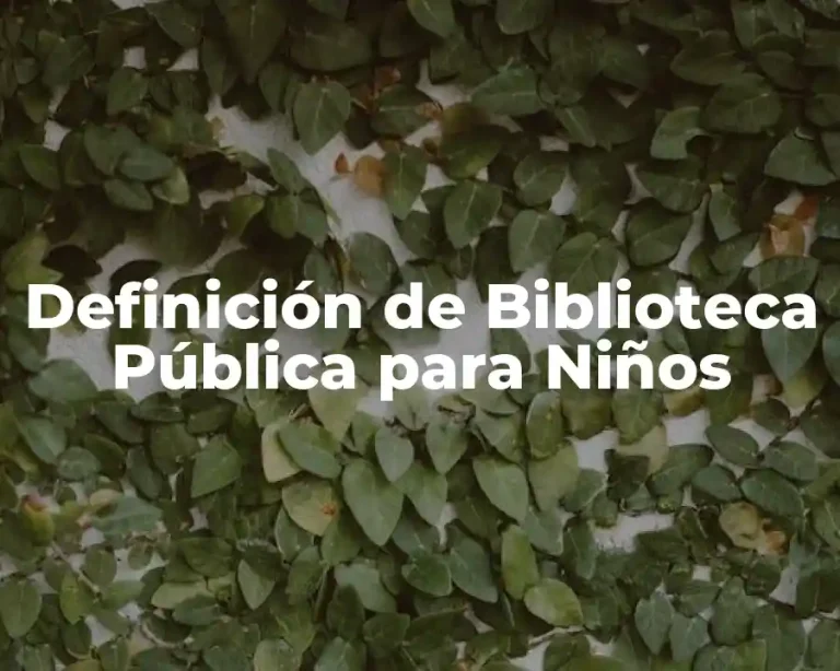 Definición de Biblioteca Pública para Niños
