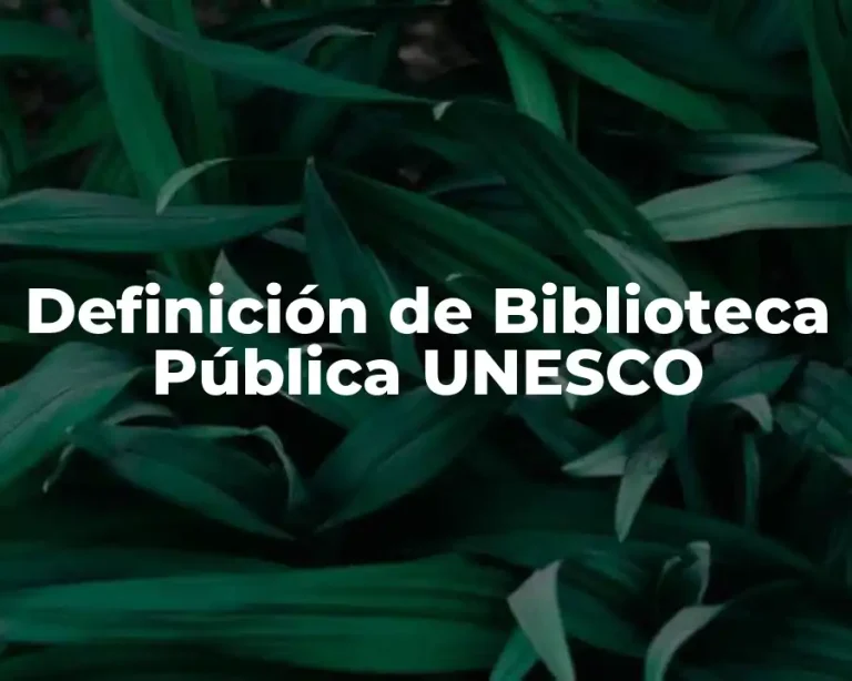 Definición de Biblioteca Pública UNESCO