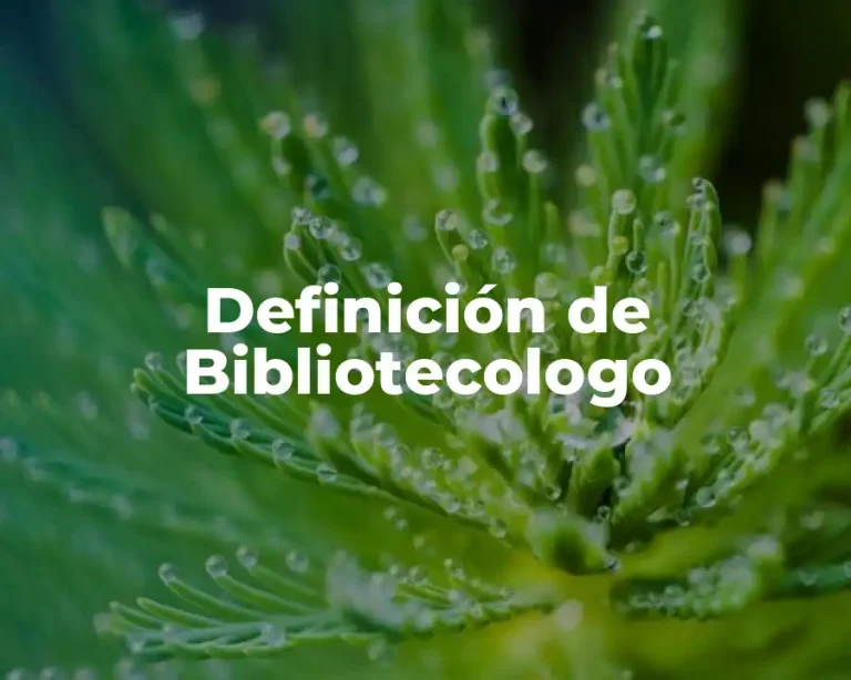 Definición de Bibliotecologo