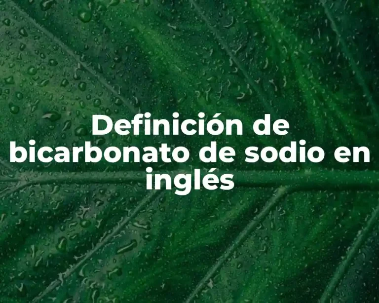 Definición de bicarbonato de sodio en inglés