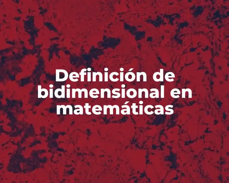 Definición de bidimensional en matemáticas