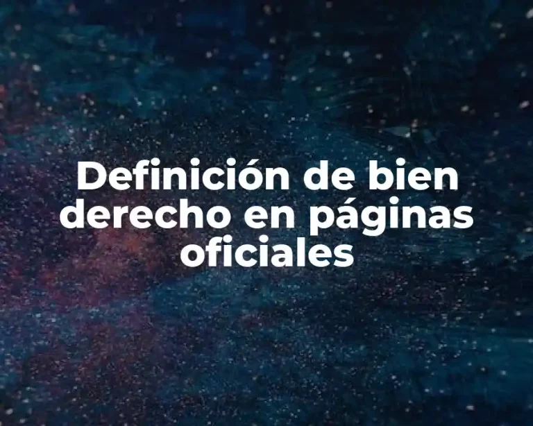 Definición de bien derecho en páginas oficiales