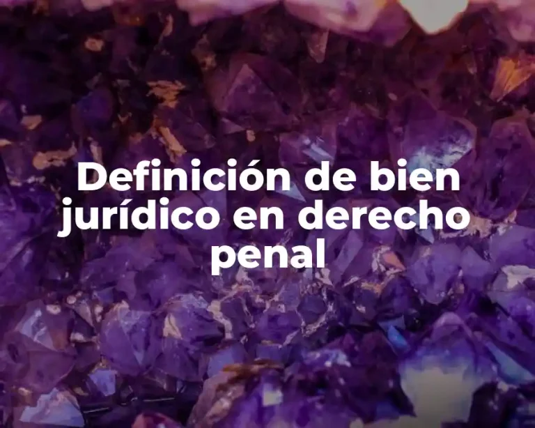 Definición de bien jurídico en derecho penal