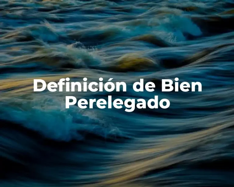 Definición de Bien Perelegado