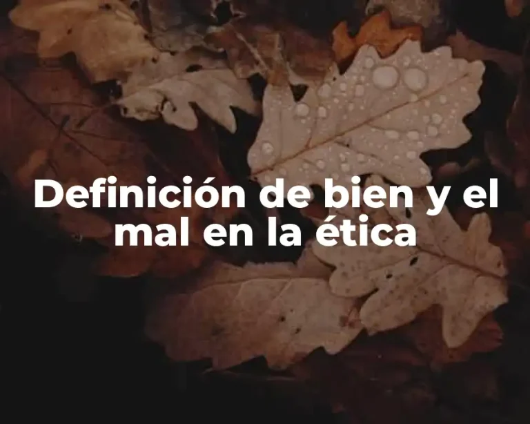Definición de bien y el mal en la ética
