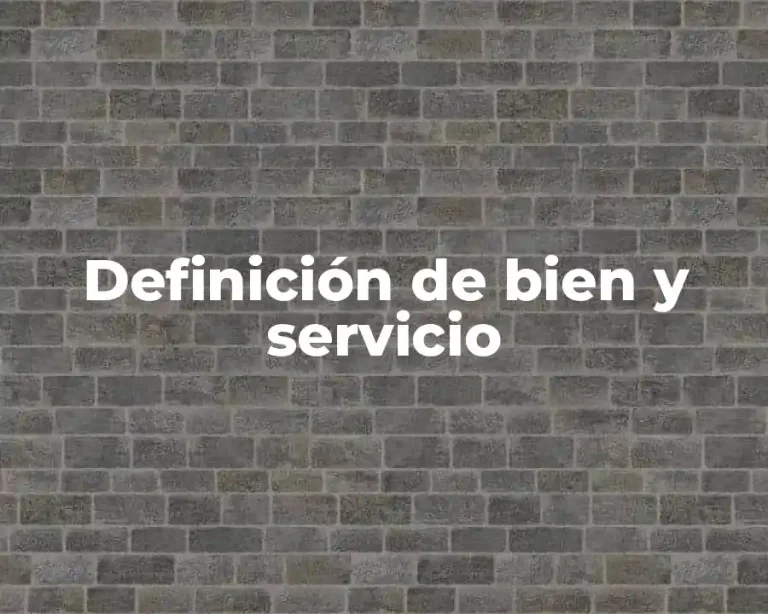 Definición de bien y servicio