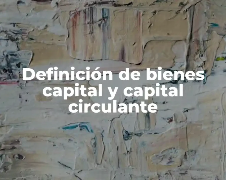 Definición de bienes capital y capital circulante