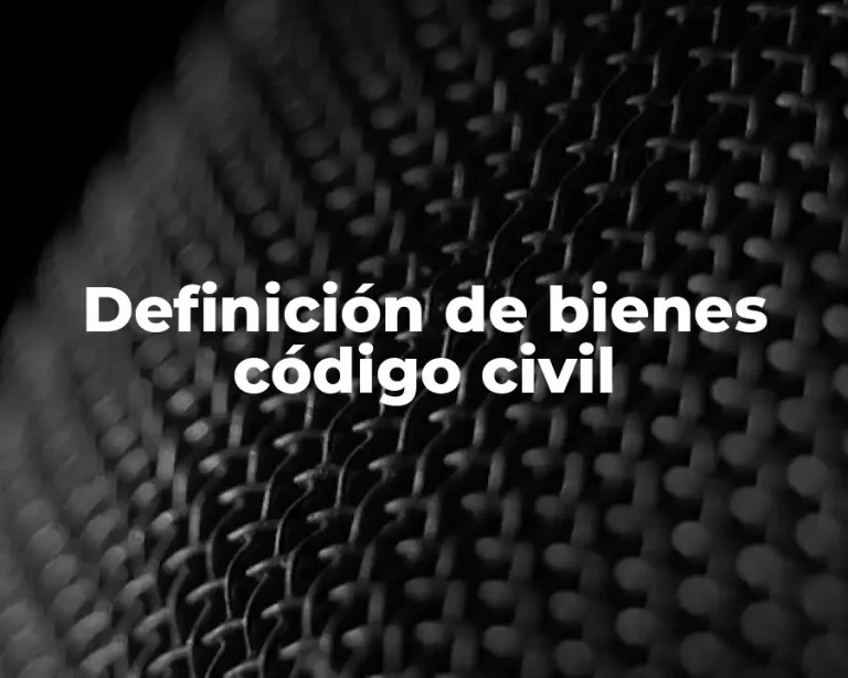 Definición de bienes código civil