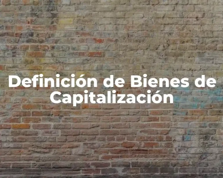 Definición de Bienes de Capitalización