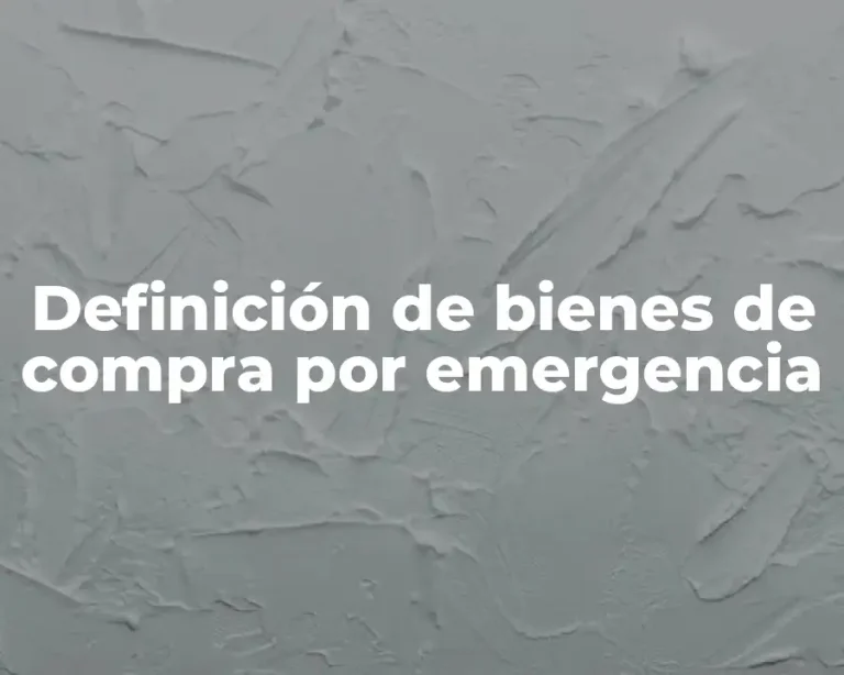 Definición de bienes de compra por emergencia
