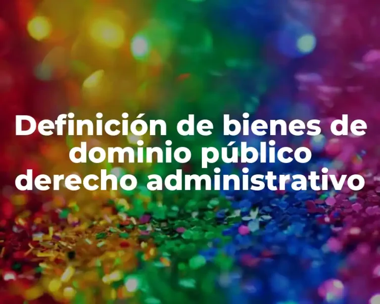 Definición de bienes de dominio público derecho administrativo