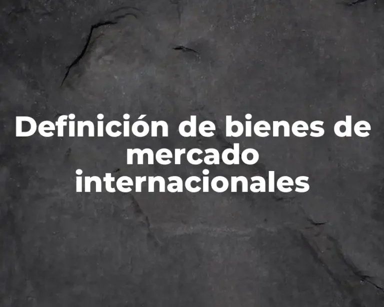 Definición de bienes de mercado internacionales