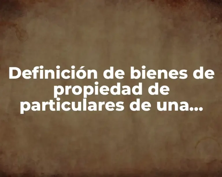 Definición de bienes de propiedad de particulares de una empresa