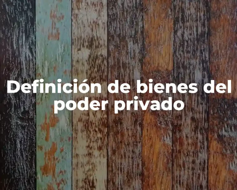 Definición de bienes del poder privado
