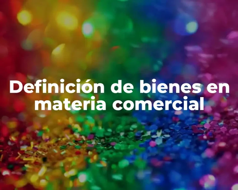 Definición de bienes en materia comercial