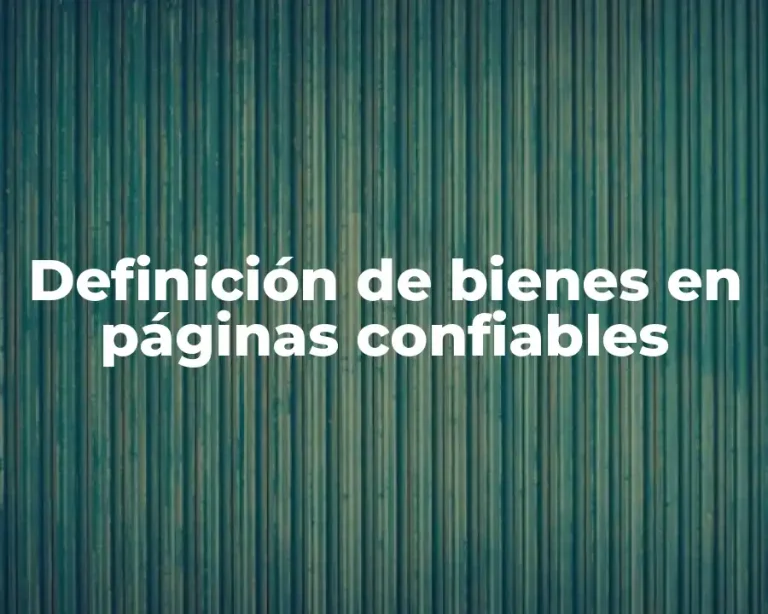Definición de bienes en páginas confiables