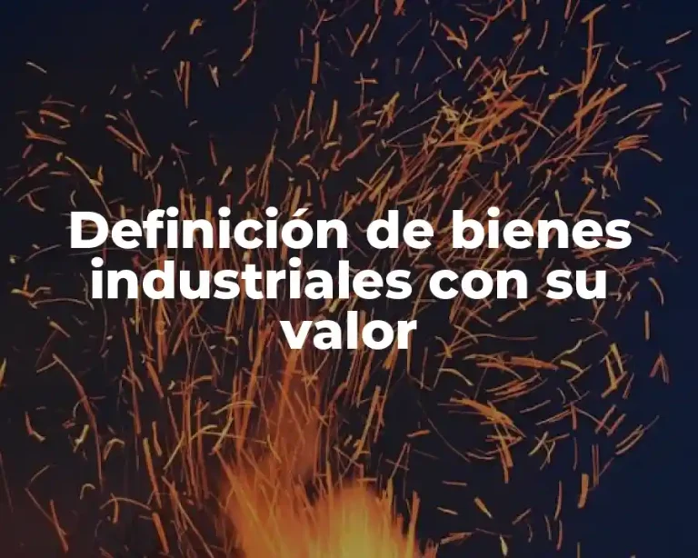 Definición de bienes industriales con su valor
