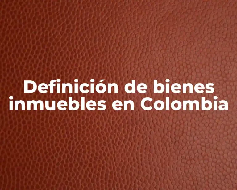 Definición de bienes inmuebles en Colombia