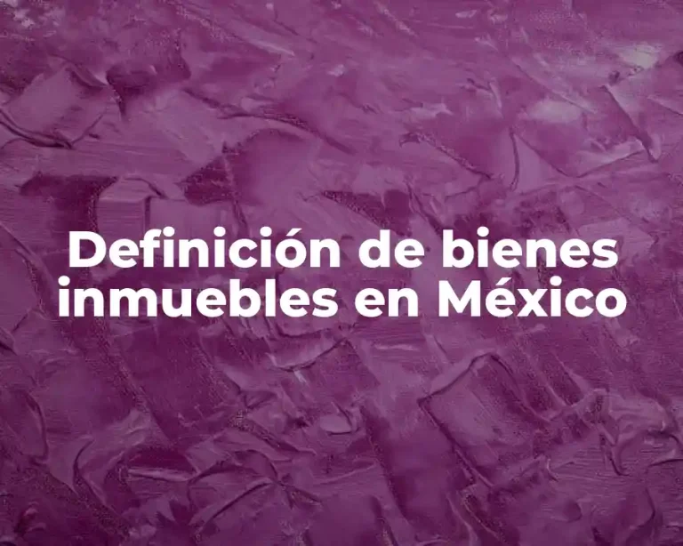 Definición de bienes inmuebles en México
