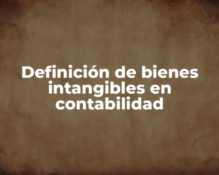 Definición de bienes intangibles en contabilidad