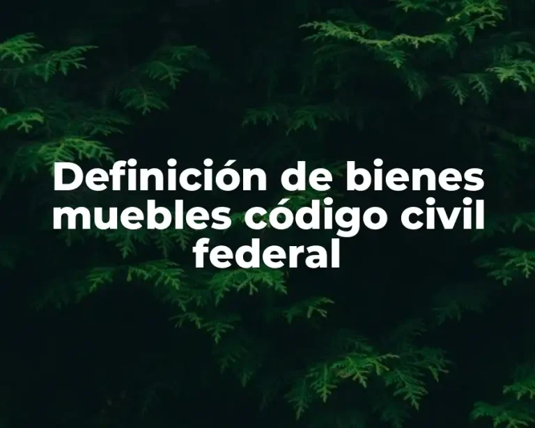 Definición de bienes muebles código civil federal
